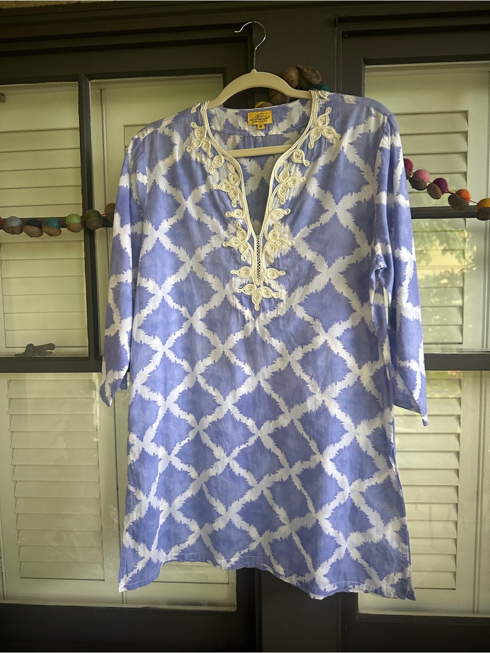Roberta Roller Rabbit Blue & White Ikat Tunic